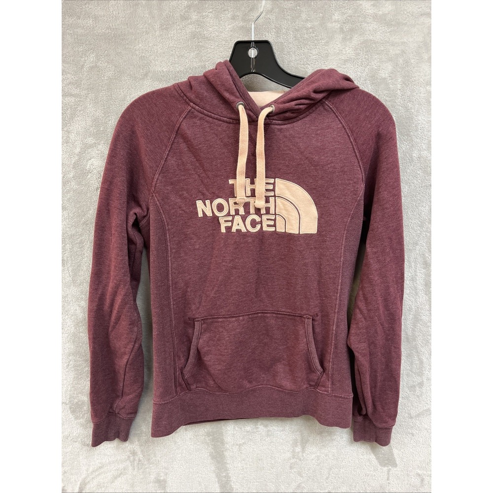 The North Face Hoodie Women's S Burgundy Purple Pullover Sweatshirt Logo Graphic